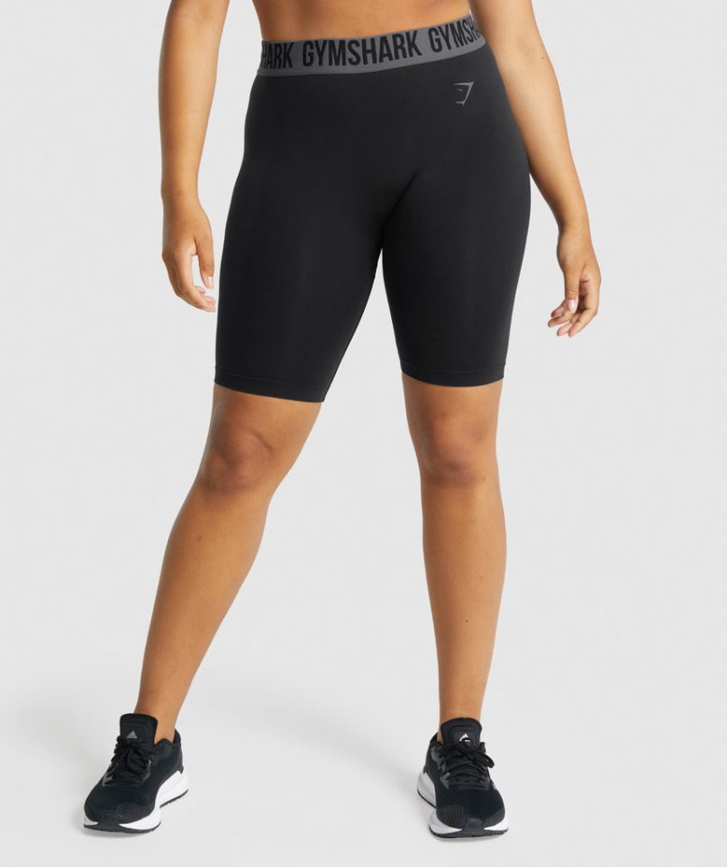 Gymshark Fit Seamless Cycling Kurze Hose Damen Schwarz | 59861AHFU