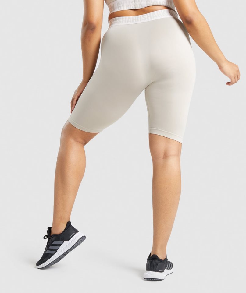 Gymshark Fit Seamless Cycling Kurze Hose Damen Hellgrau | 90473WINU