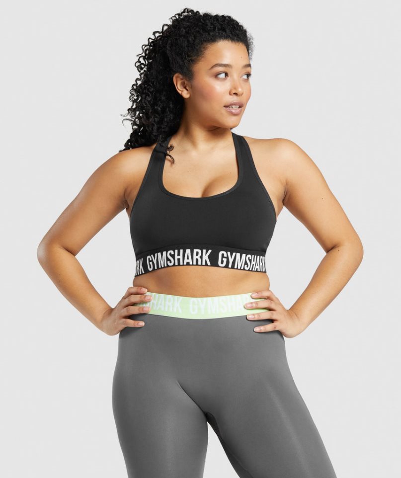 Gymshark Fit Seamless Sport Bh Damen Schwarz | 34275EXTH