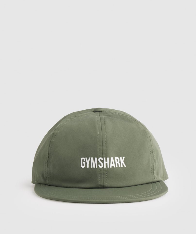 Gymshark Flache Peak Kappen Olivgrün | 53497VIXQ