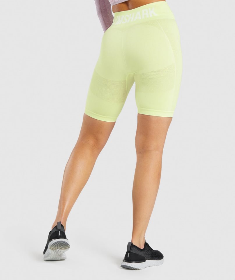 Gymshark Flex Cycling Kurze Hose Damen Gelb | 83267AQBV