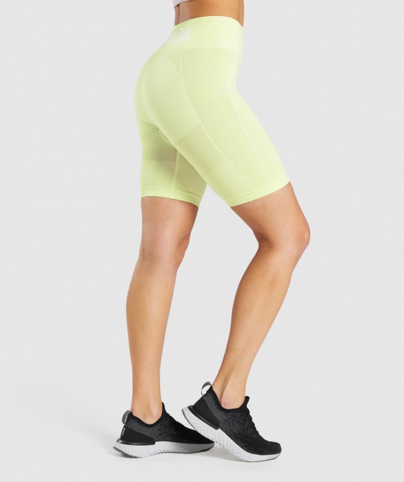 Gymshark Flex Cycling Kurze Hose Damen Gelb | 83267AQBV