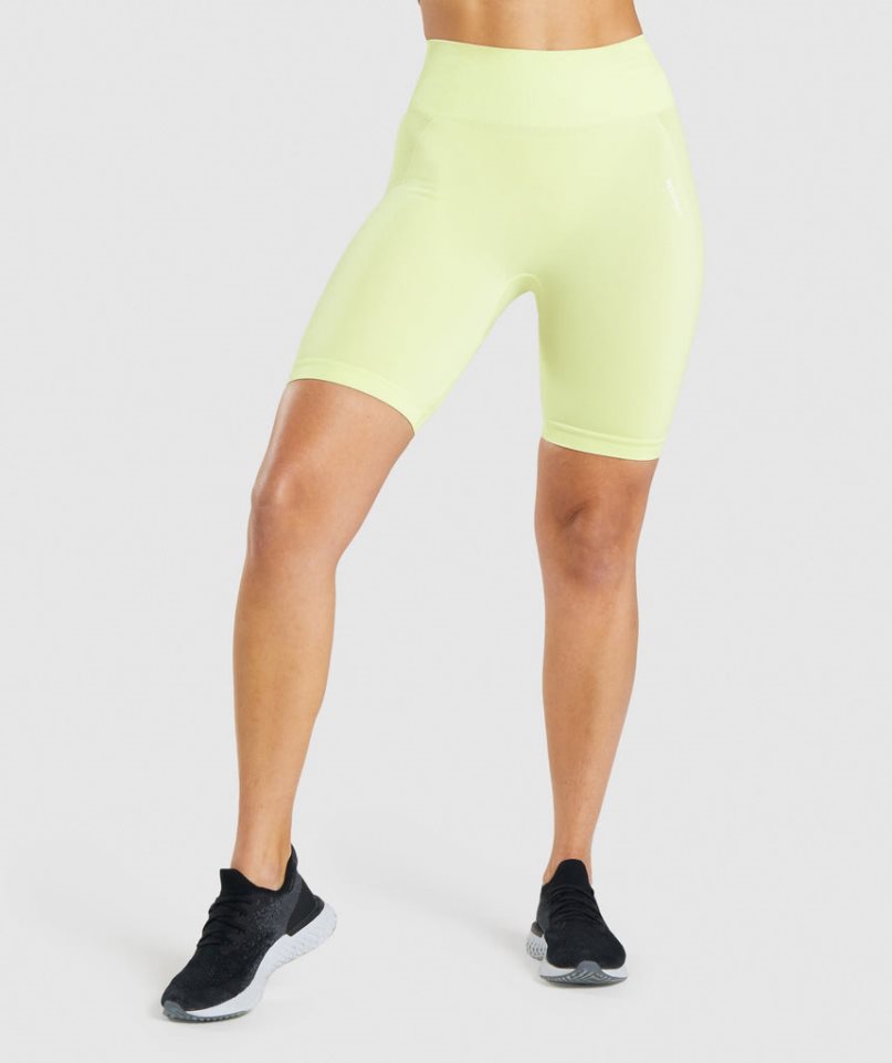 Gymshark Flex Cycling Kurze Hose Damen Gelb | 83267AQBV