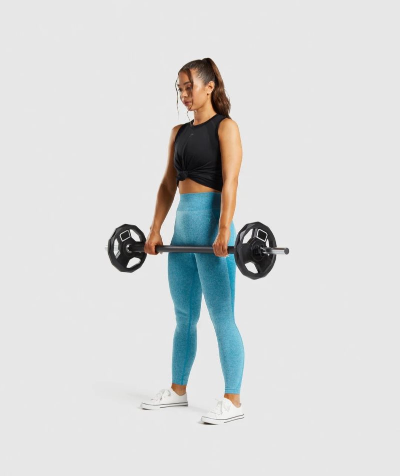 Gymshark Flex High Waisted Leggings Damen Blau | 78316RQVM