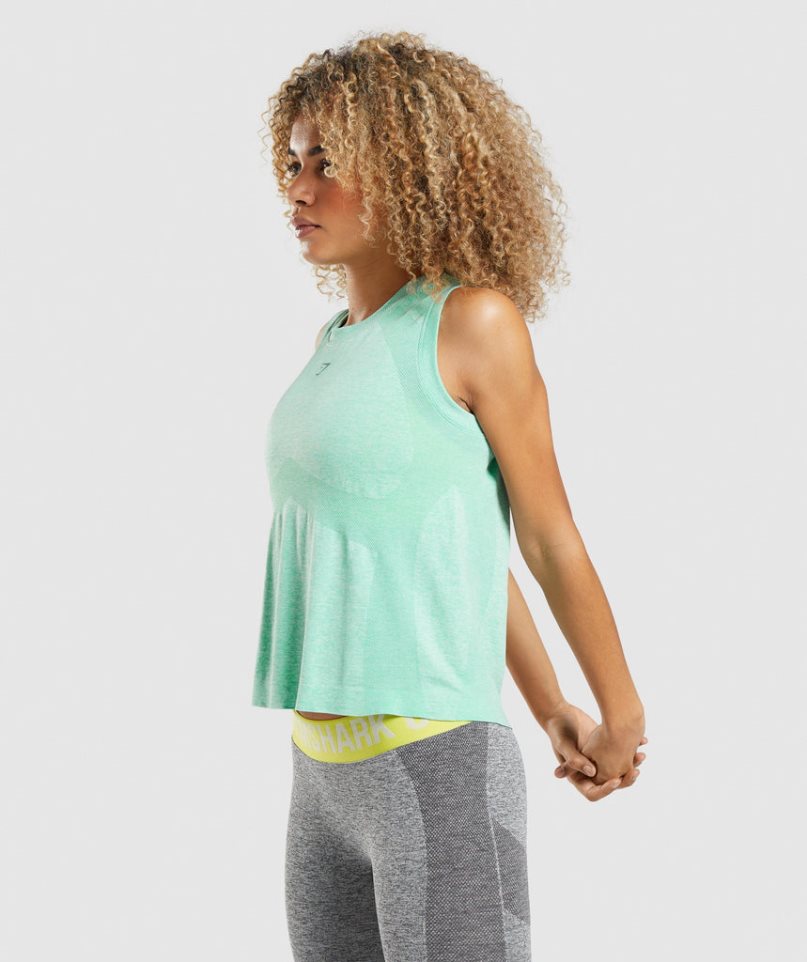 Gymshark Flex Loose Top Muskelshirt Damen Hellgrün | 14650QPAD