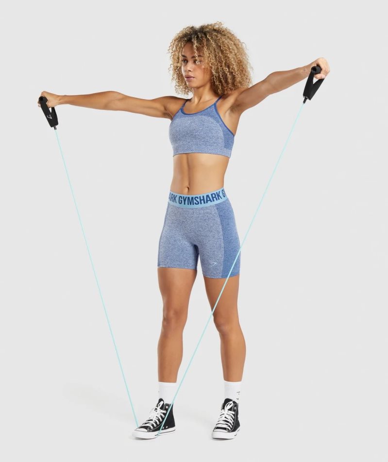 Gymshark Flex Riemchen Sport Bh Damen Blau | 25713MYKI