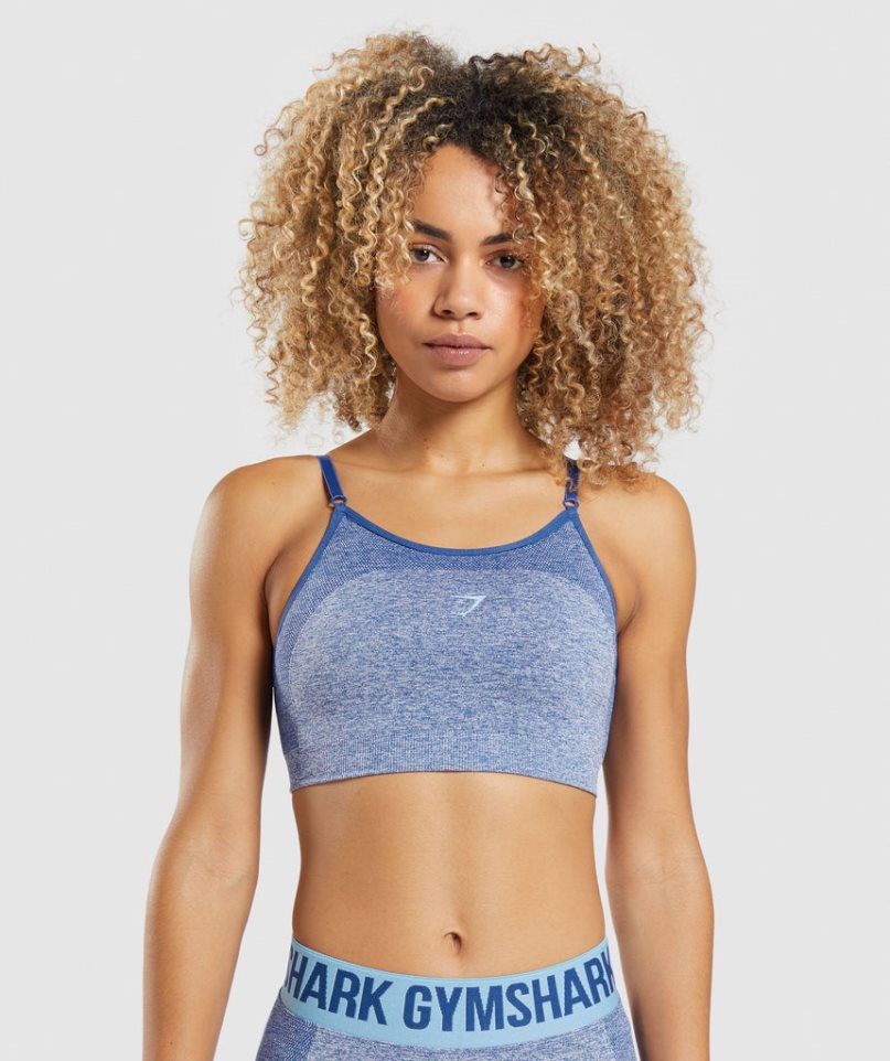 Gymshark Flex Riemchen Sport Bh Damen Blau | 25713MYKI