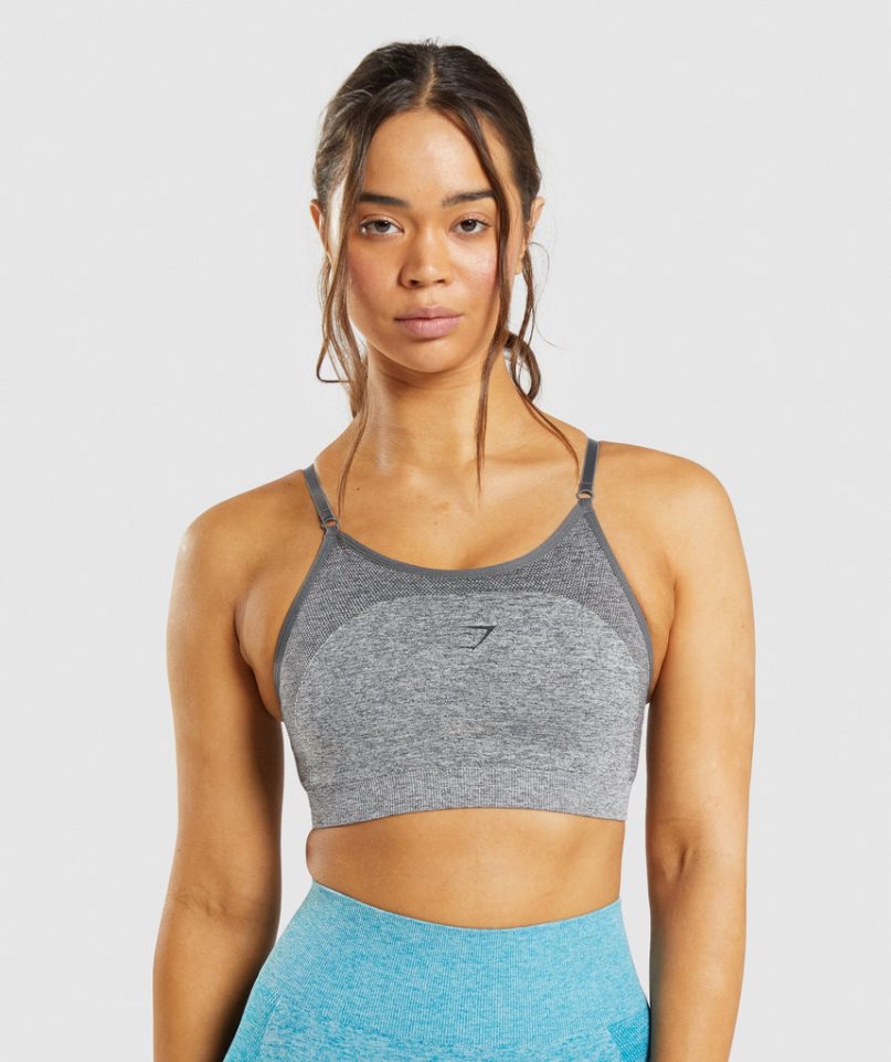 Gymshark Flex Riemchen Sport Bh Damen Grau | 82491MKIZ