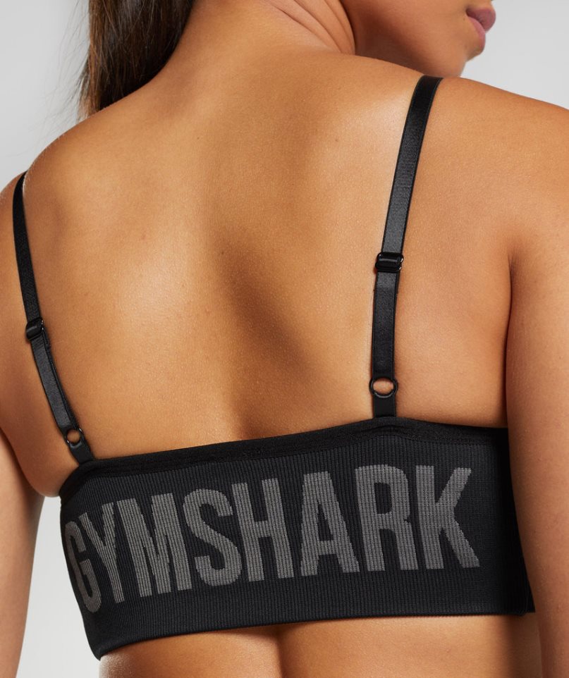 Gymshark Flex Riemchen Sport Bh Damen Schwarz | 19864FHPM