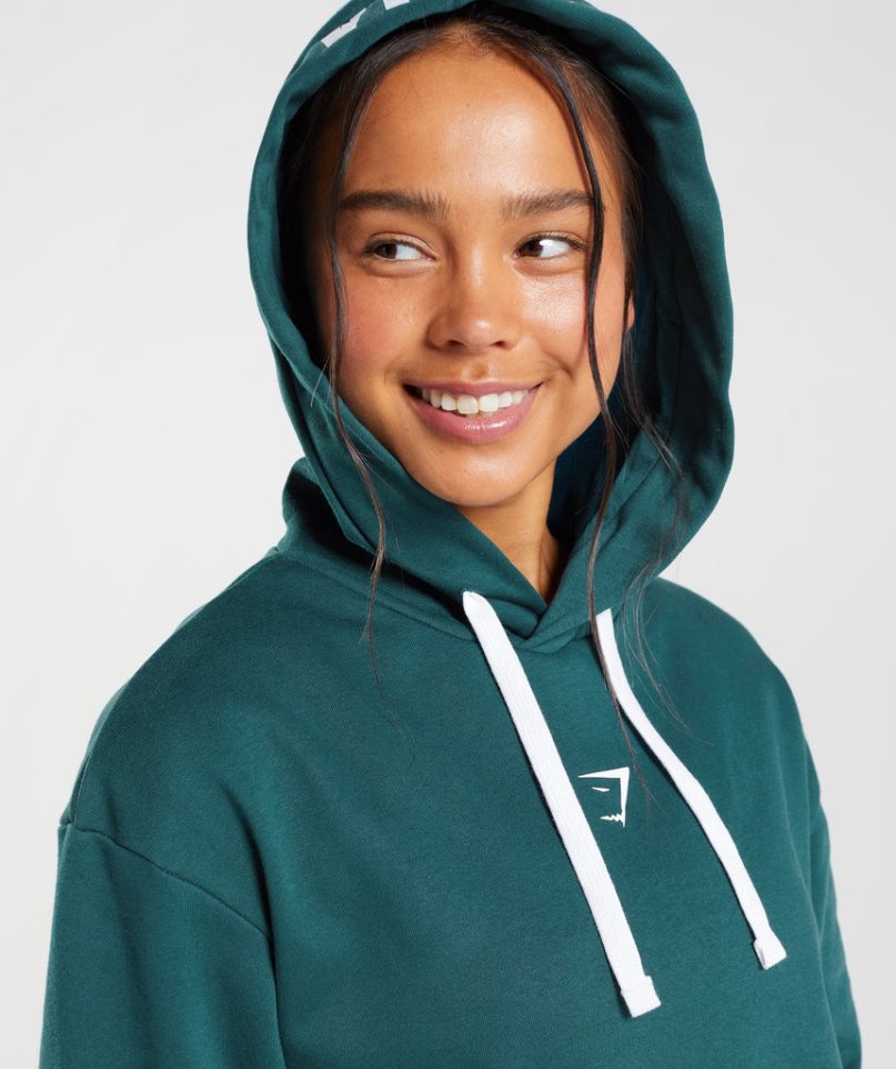 Gymshark Fraction Hoodie Damen Dunkelgrün | 18637AXEW