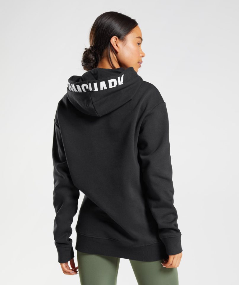 Gymshark Fraction Hoodie Damen Schwarz | 80956VBWU