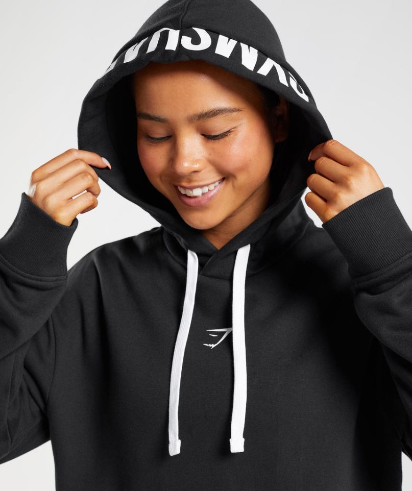 Gymshark Fraction Hoodie Damen Schwarz | 80956VBWU