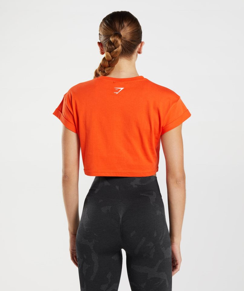 Gymshark Fraction Kurz Geschnittene Oberteile Damen Orange | 68372DVOY