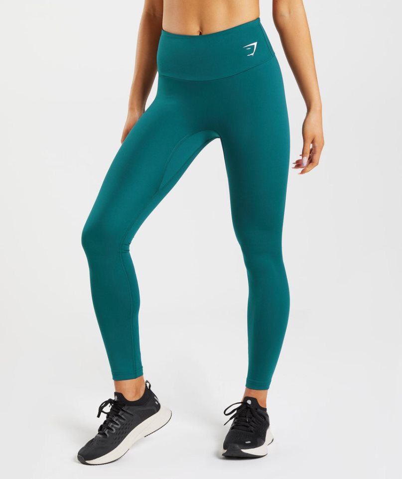 Gymshark Fraction Leggings Damen Türkis | 49056VXBL