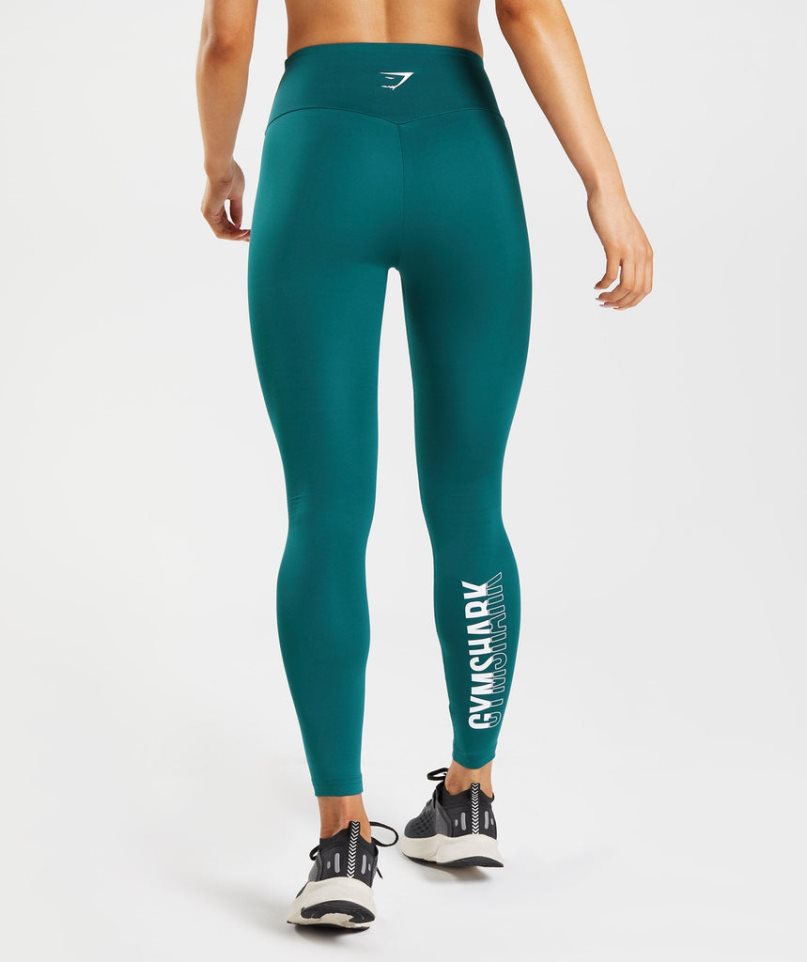 Gymshark Fraction Leggings Damen Türkis | 49056VXBL