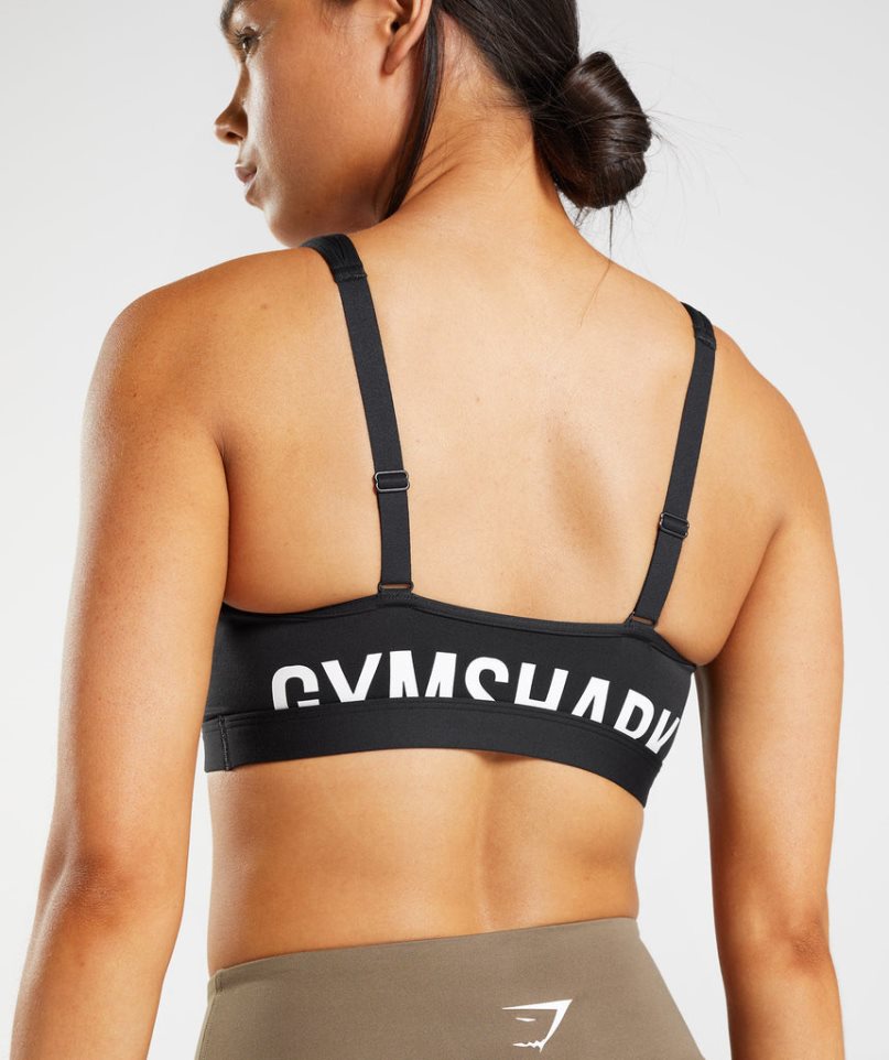 Gymshark Fraction Sport Bh Damen Schwarz | 72186PCJH