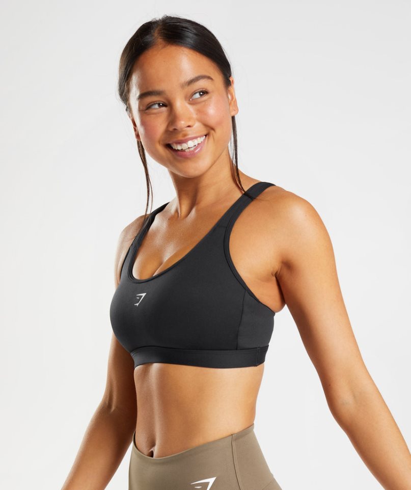 Gymshark Fraction Sport Bh Damen Schwarz | 72186PCJH