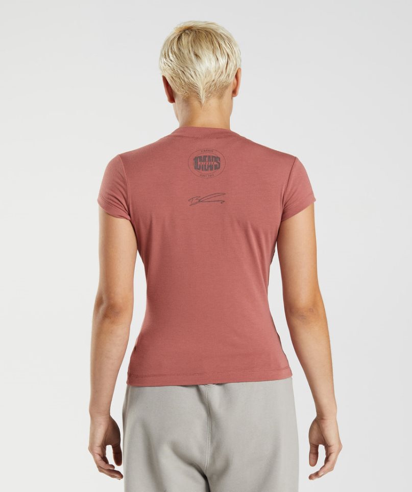 Gymshark GS10 Year Body Fit T-shirts Damen Braun | 78439CDGS