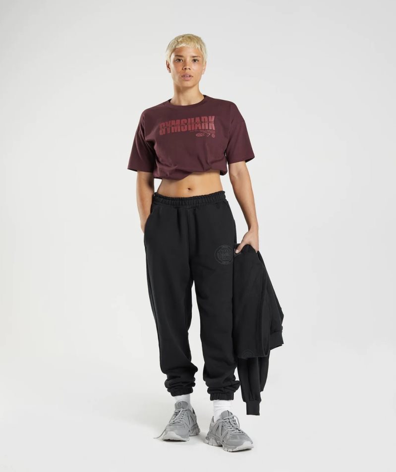 Gymshark GS10 Year Midi Kurz Geschnittene Oberteile Damen Bordeaux | 82106FGVW