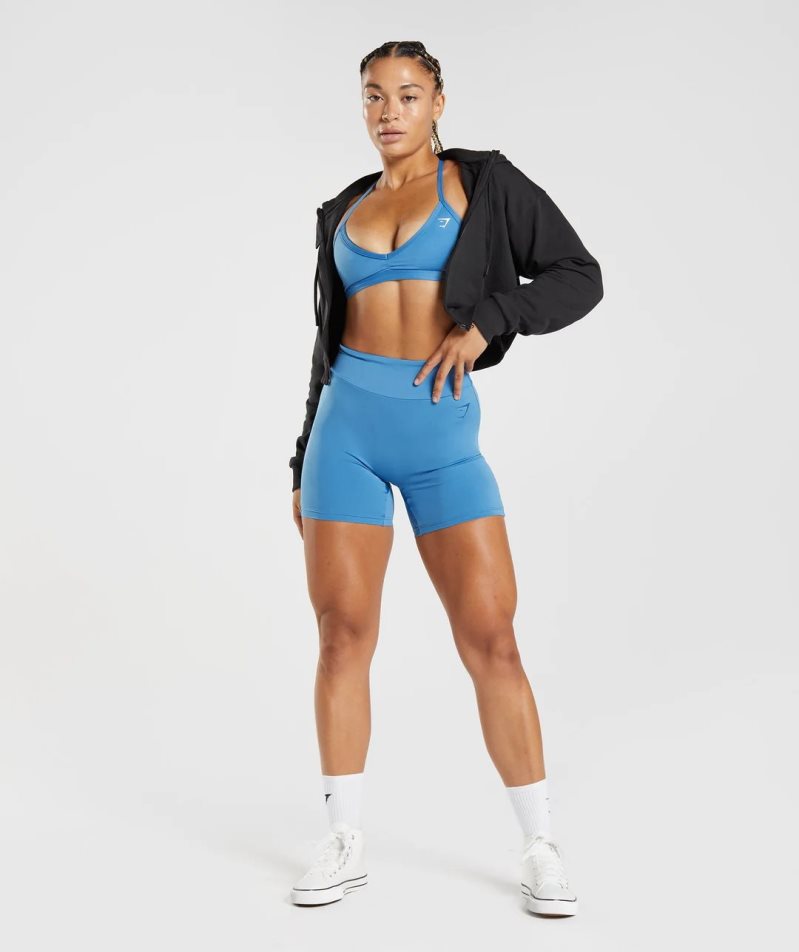 Gymshark GS Power Original Tight Kurze Hose Damen Blau | 23759BZSU