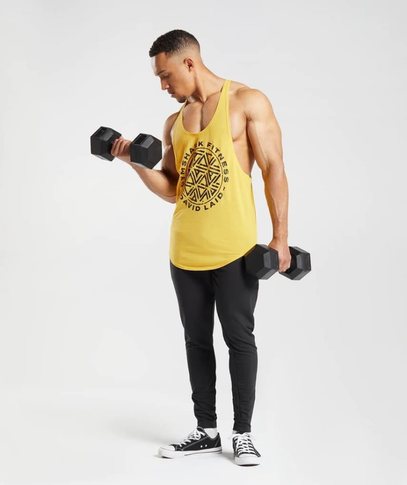 Gymshark GS x David Laid Stringer Muskelshirt Herren Gelb | 15762WOJN