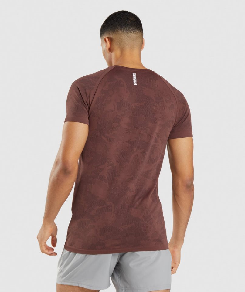 Gymshark Geo Seamless T-shirts Herren Braun | 80417QNCX