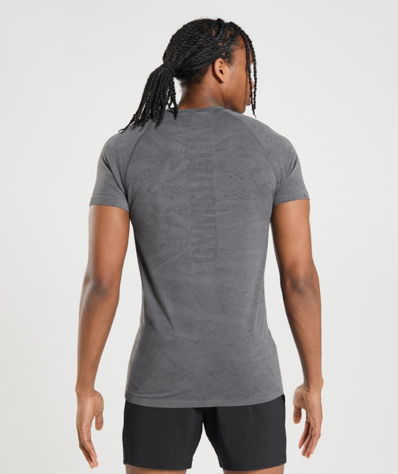 Gymshark Geo Seamless T-shirts Herren Grau | 34561PJUF