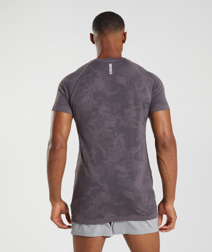 Gymshark Geo Seamless T-shirts Herren Lila | 85031DIUL