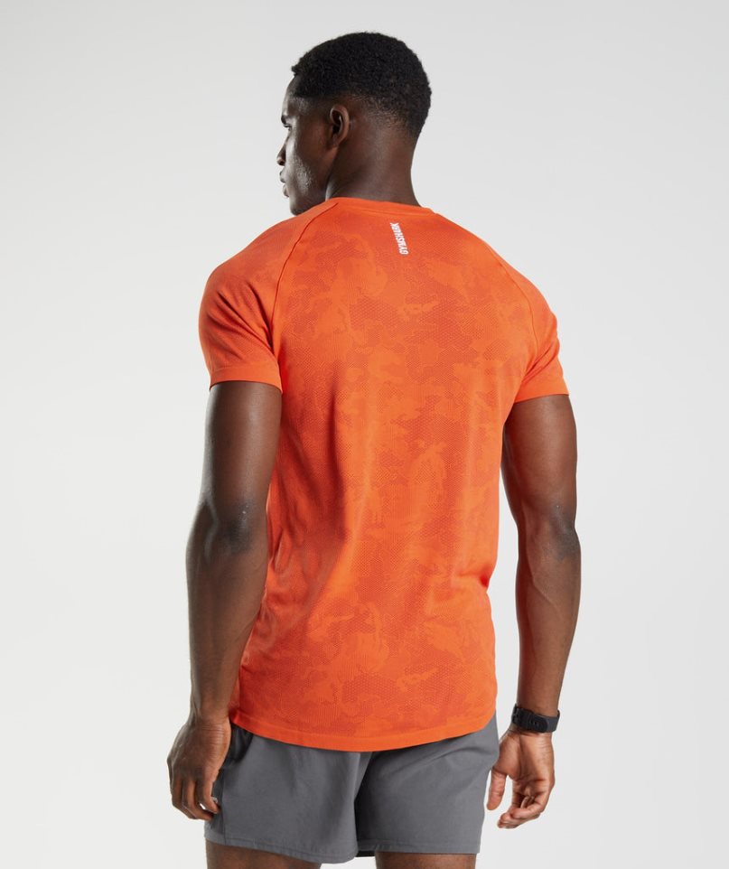 Gymshark Geo Seamless T-shirts Herren Orange | 19826IQGK