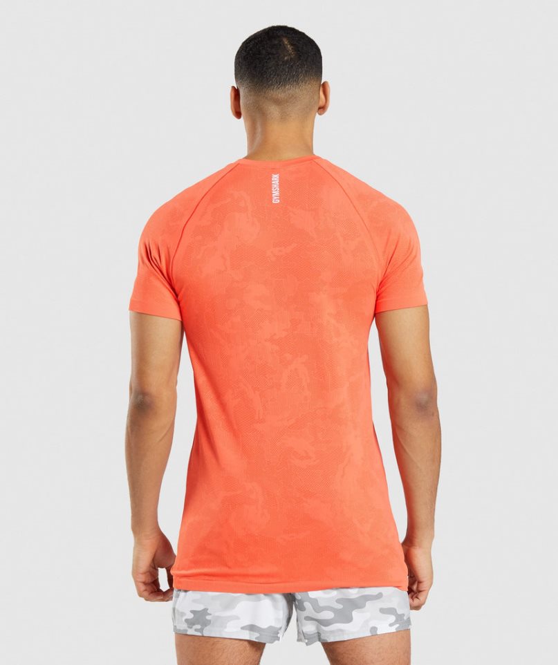 Gymshark Geo Seamless T-shirts Herren Orange | 86907SHQI