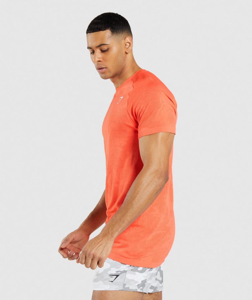 Gymshark Geo Seamless T-shirts Herren Orange | 86907SHQI