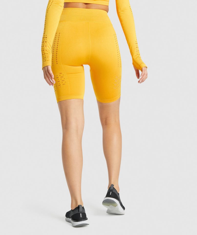 Gymshark Glow Seamless Kurze Hose Damen Gelb | 32065PTOR