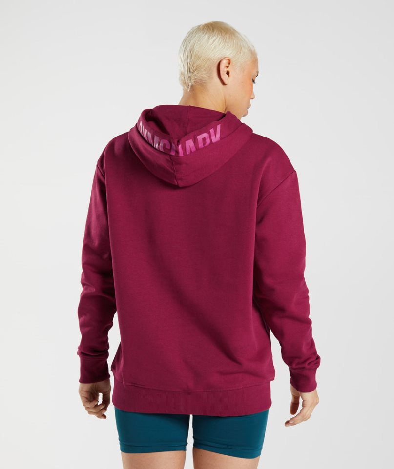 Gymshark Graphics Fraction Hoodie Damen Fuchsie | 50926CNZE