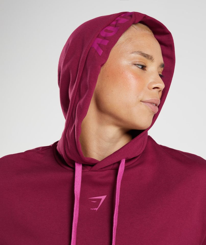 Gymshark Graphics Fraction Hoodie Damen Fuchsie | 50926CNZE