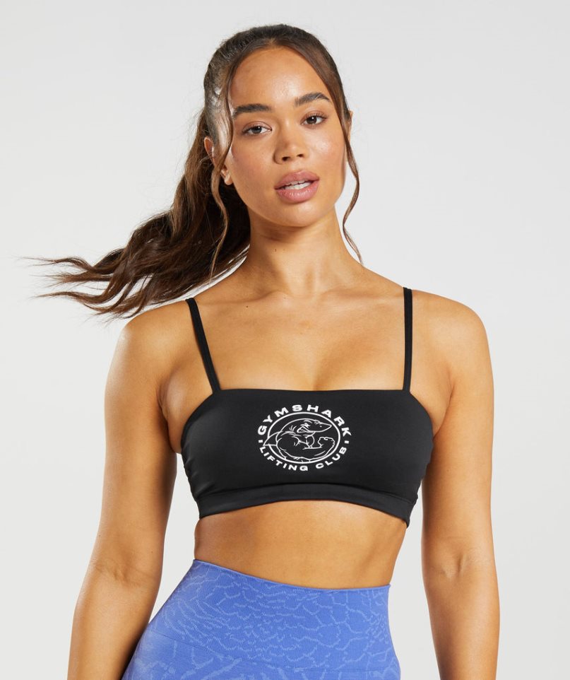 Gymshark Legacy Bandeau Sport Bh Damen Schwarz | 27560XMYL