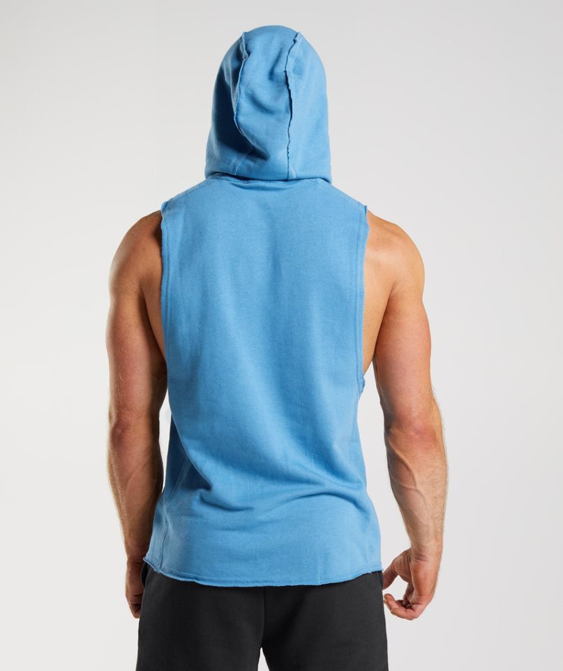 Gymshark Legacy Drop Arm Hoodie Herren Blau | 17285FAMJ