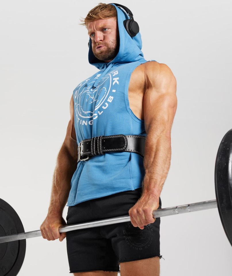 Gymshark Legacy Drop Arm Hoodie Herren Blau | 17285FAMJ