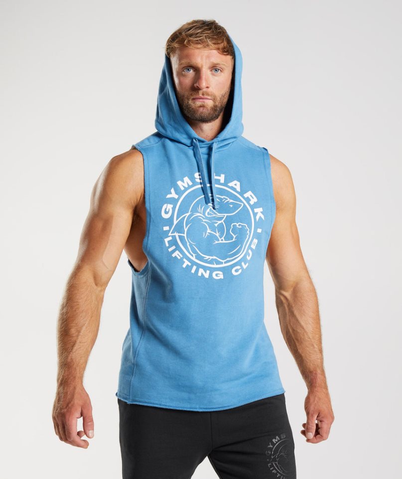 Gymshark Legacy Drop Arm Hoodie Herren Blau | 17285FAMJ