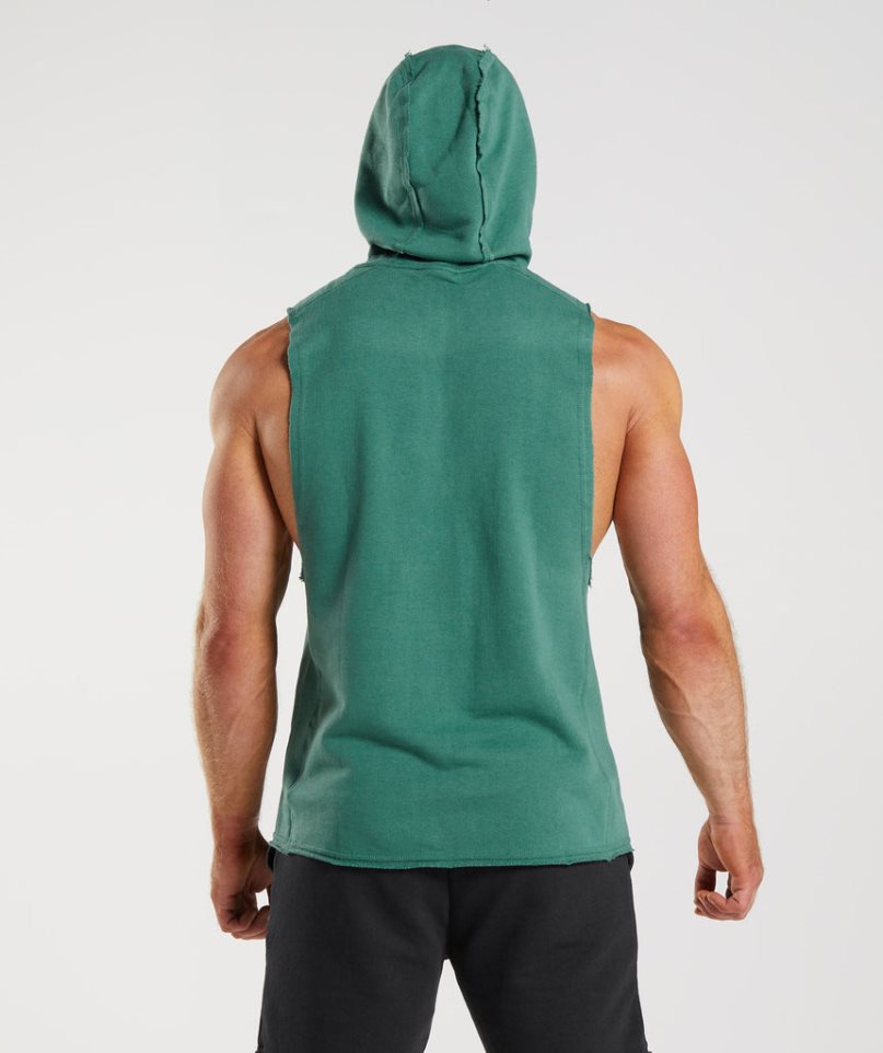 Gymshark Legacy Drop Arm Hoodie Herren Grün | 86134MQHD