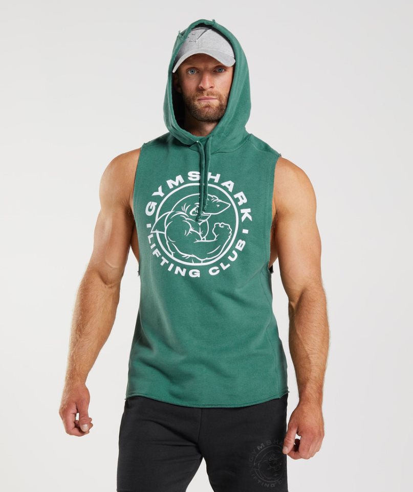 Gymshark Legacy Drop Arm Hoodie Herren Grün | 86134MQHD