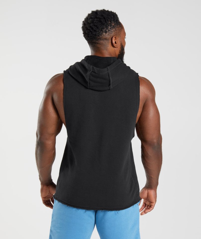 Gymshark Legacy Drop Arm Hoodie Herren Schwarz | 02963RQJS