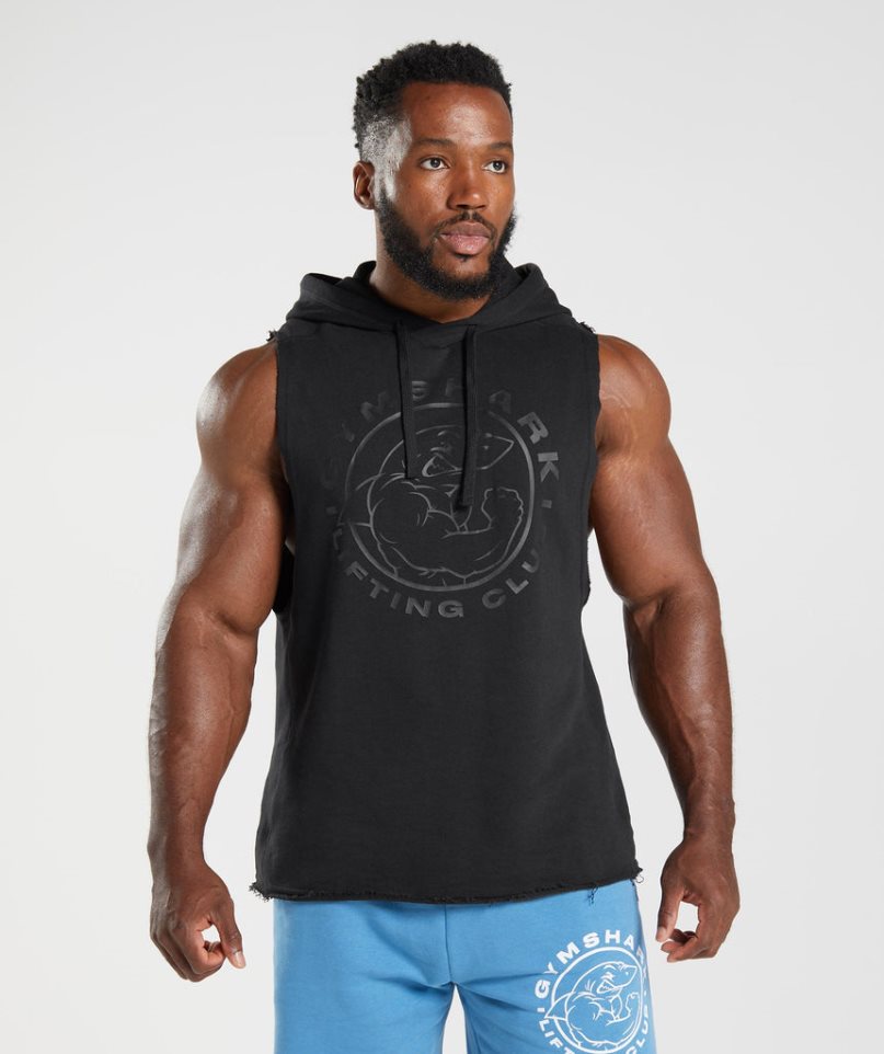 Gymshark Legacy Drop Arm Hoodie Herren Schwarz | 02963RQJS