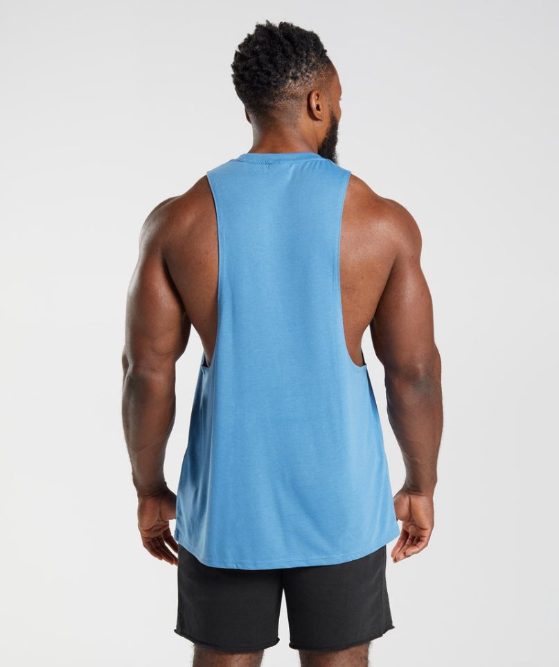 Gymshark Legacy Drop Arm Muskelshirt Herren Blau | 54087TLRG