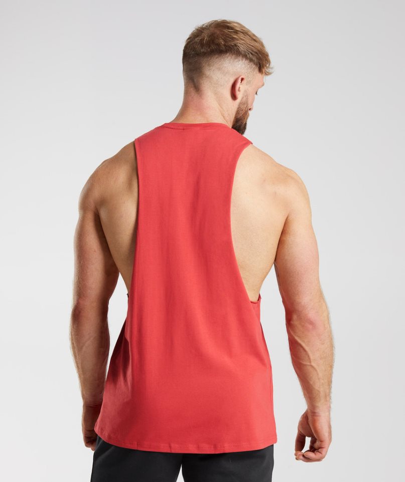 Gymshark Legacy Drop Arm Muskelshirt Herren Rot | 80419HTKE