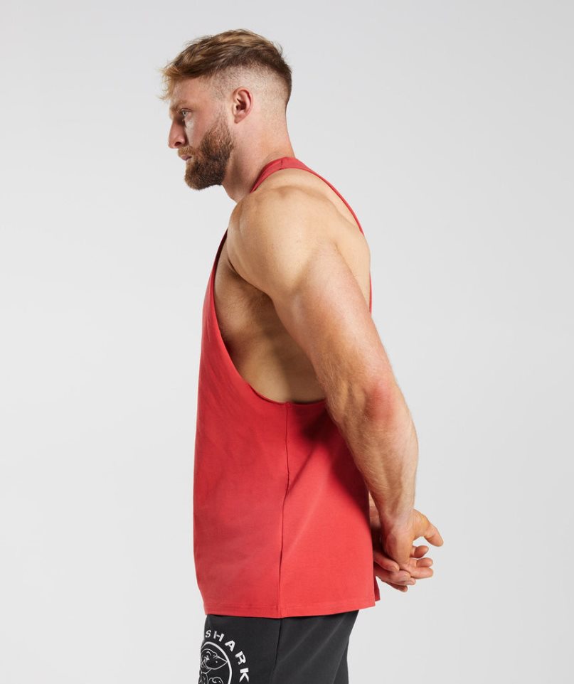 Gymshark Legacy Drop Arm Muskelshirt Herren Rot | 80419HTKE