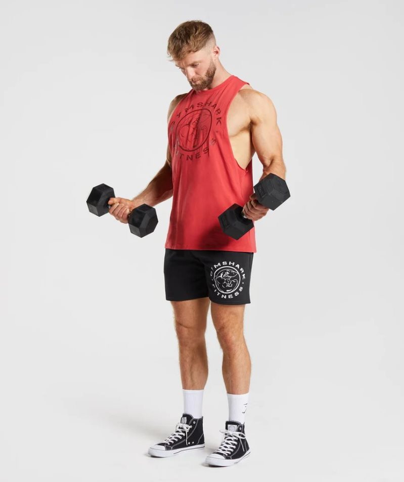 Gymshark Legacy Drop Arm Muskelshirt Herren Rot | 80419HTKE