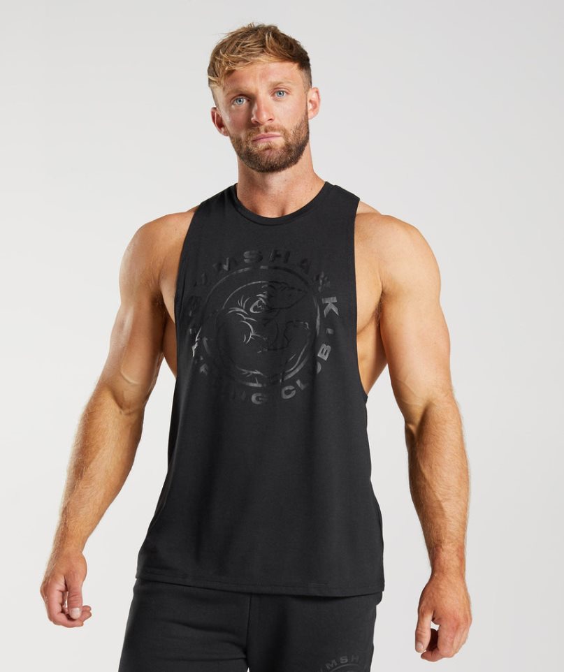 Gymshark Legacy Drop Arm Muskelshirt Herren Schwarz | 85102TEMD