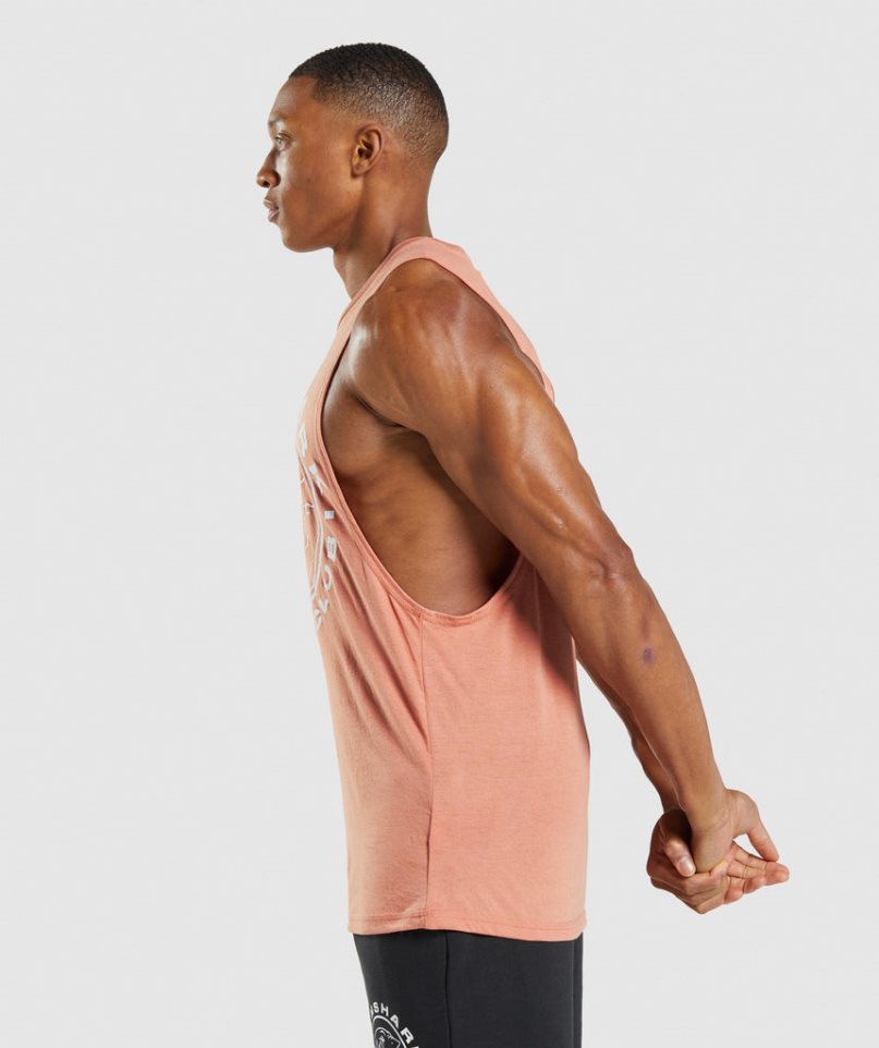 Gymshark Legacy Drop Arm Muskelshirt Herren Rosa | 89067JPQE