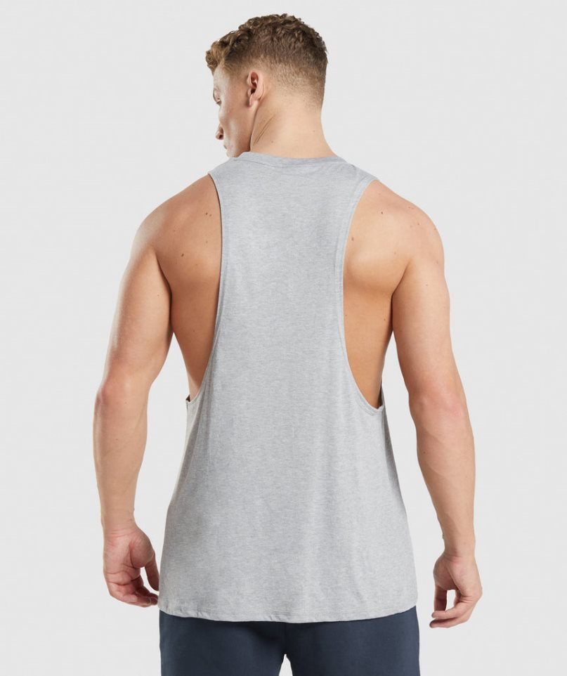 Gymshark Legacy Drop Arm Muskelshirt Herren Hellgrau | 92653LWXO