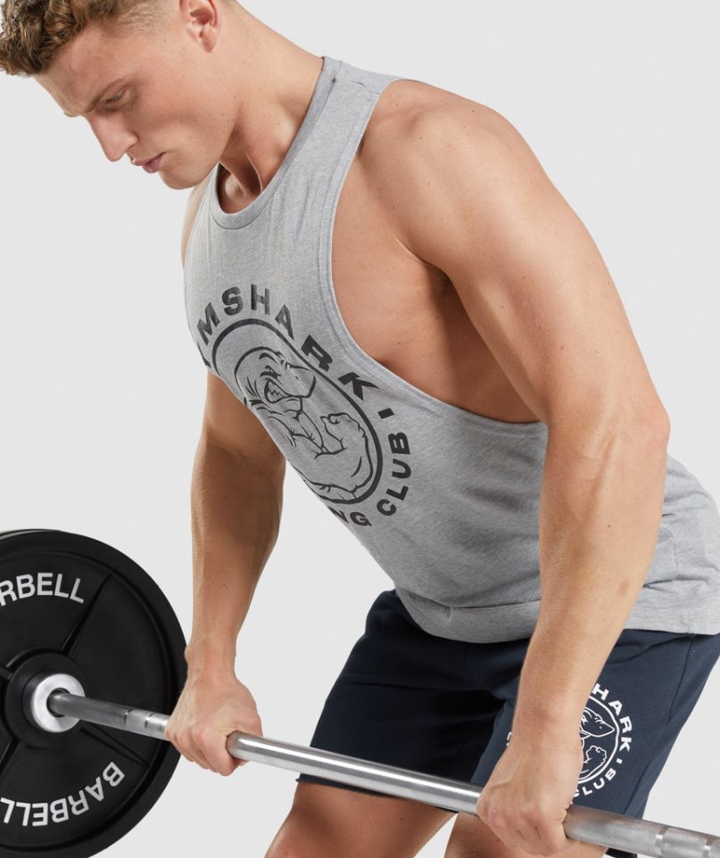 Gymshark Legacy Drop Arm Muskelshirt Herren Hellgrau | 92653LWXO